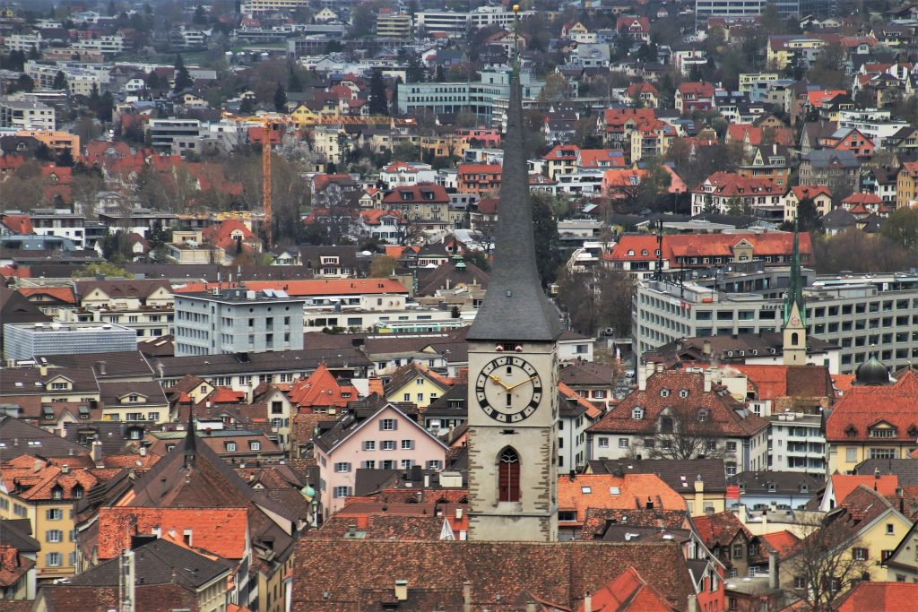 Panorama of Chur, the oldest town in Switzerland