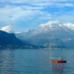 Lake Como with Snowy Mountains