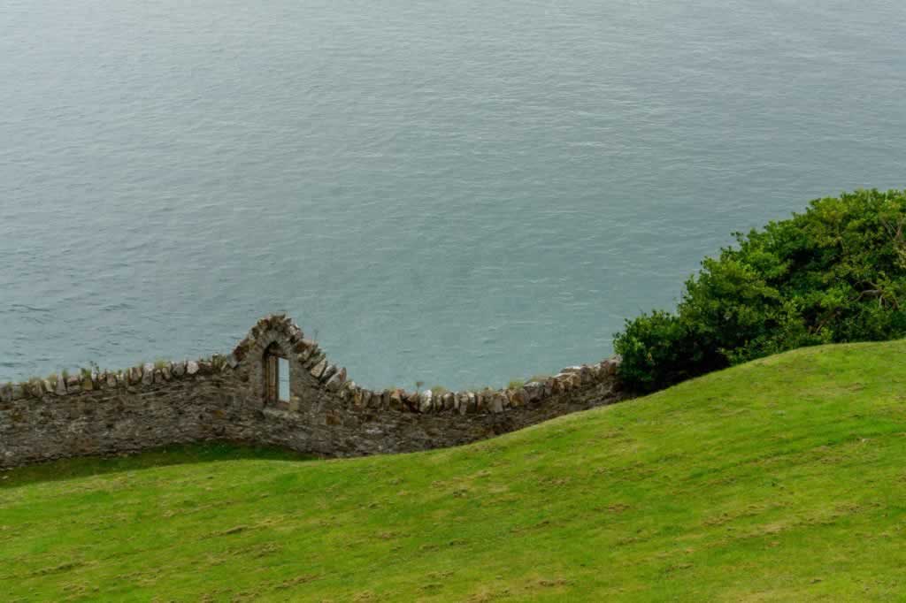 Lawn with a window to the sea