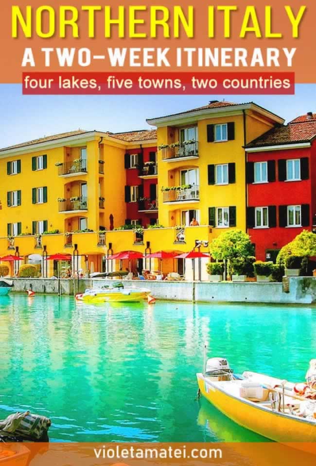 A Northern Italy itinerary that includes four lakes, five towns and spreads across two countries: Italy and Switzerland. Find out how to plan your Northern Italy trip, where to sleep and how to get from one place to the next. #travelitaly