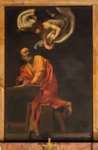 Inspiration of Saint Matthew by Caravaggio