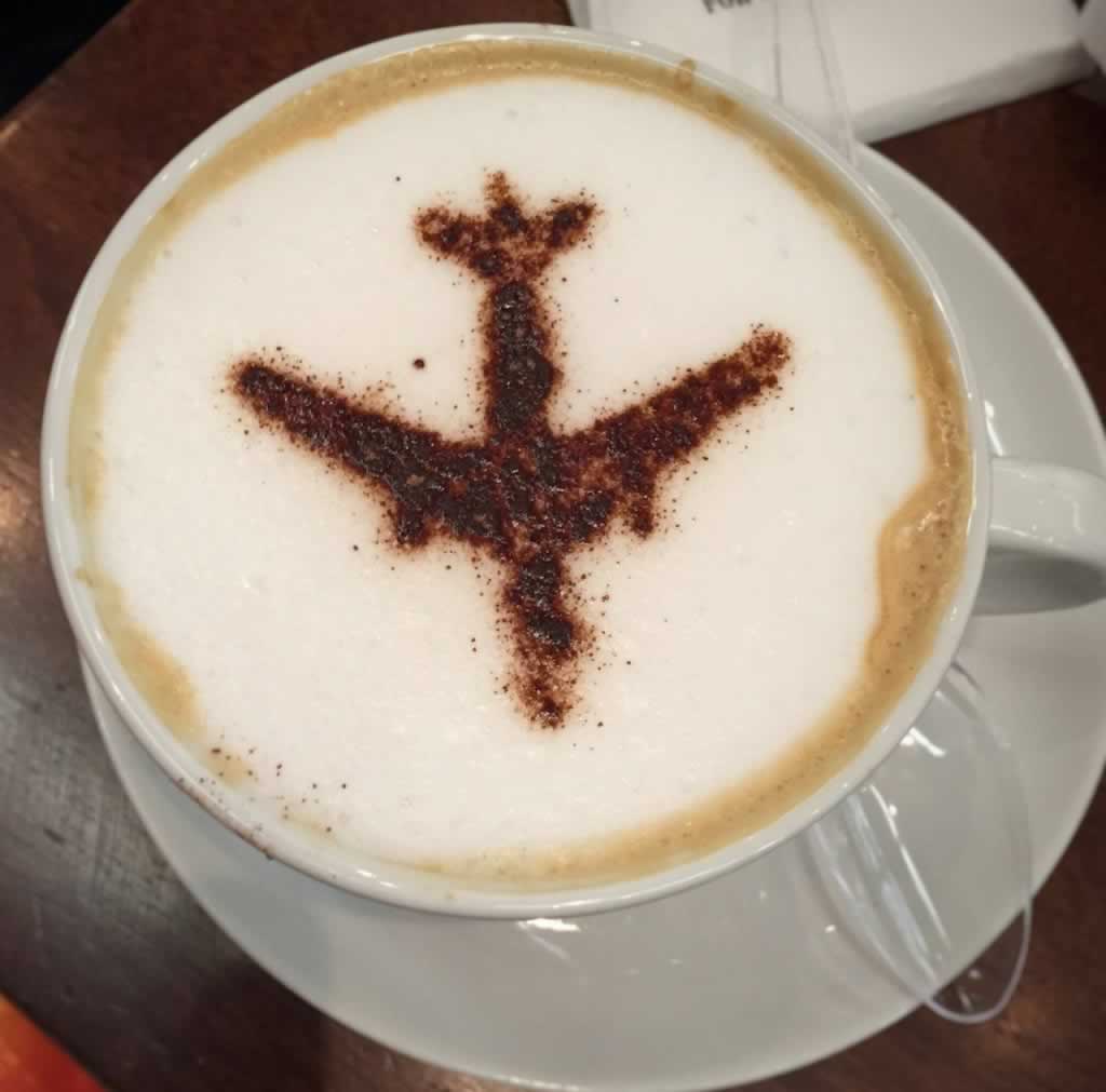 coffee airplane pattern
