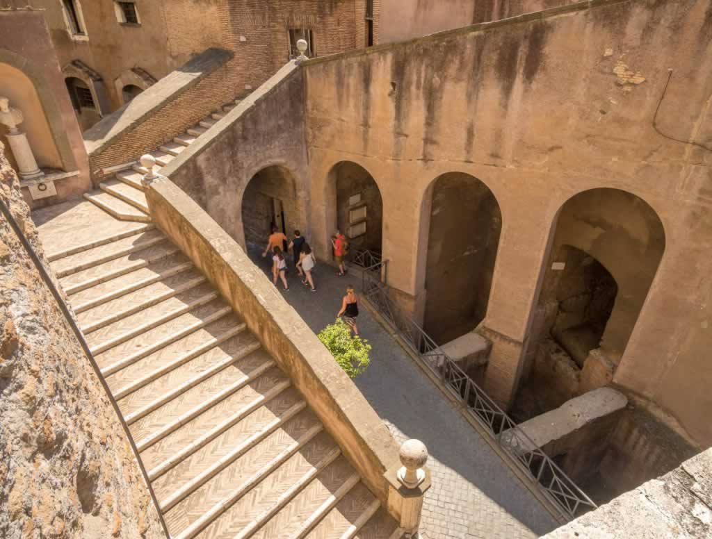 Castel Sant' Angelo interior stairs and archways