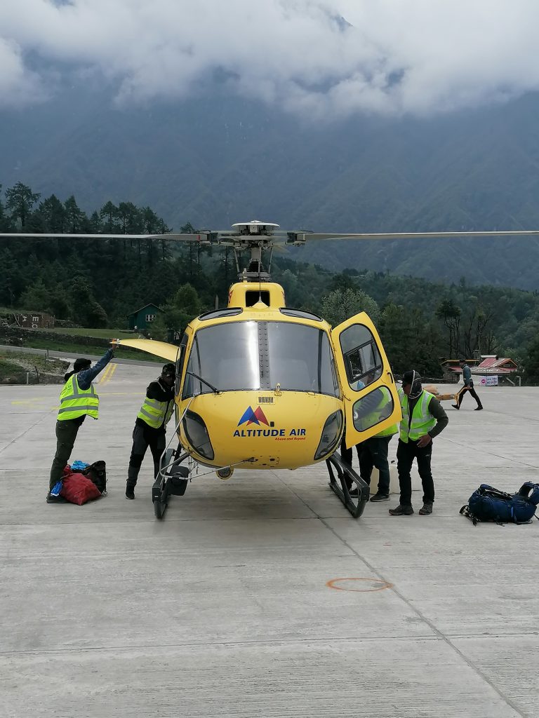 helicopter at Lukla