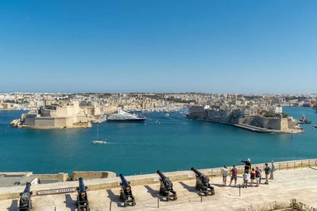 upper barakka gardens view of three cities Malta
