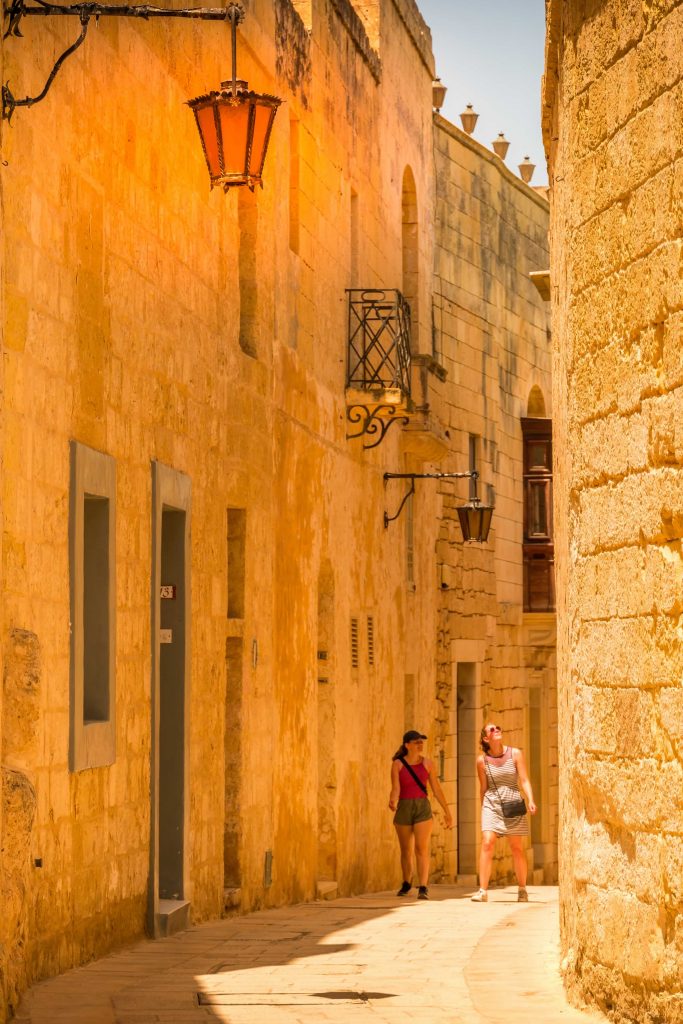 Narrow street in Mdina, Malta