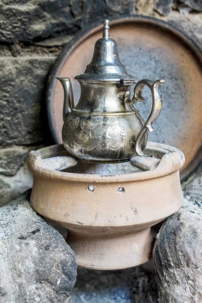 Berber house tea pot on the stove