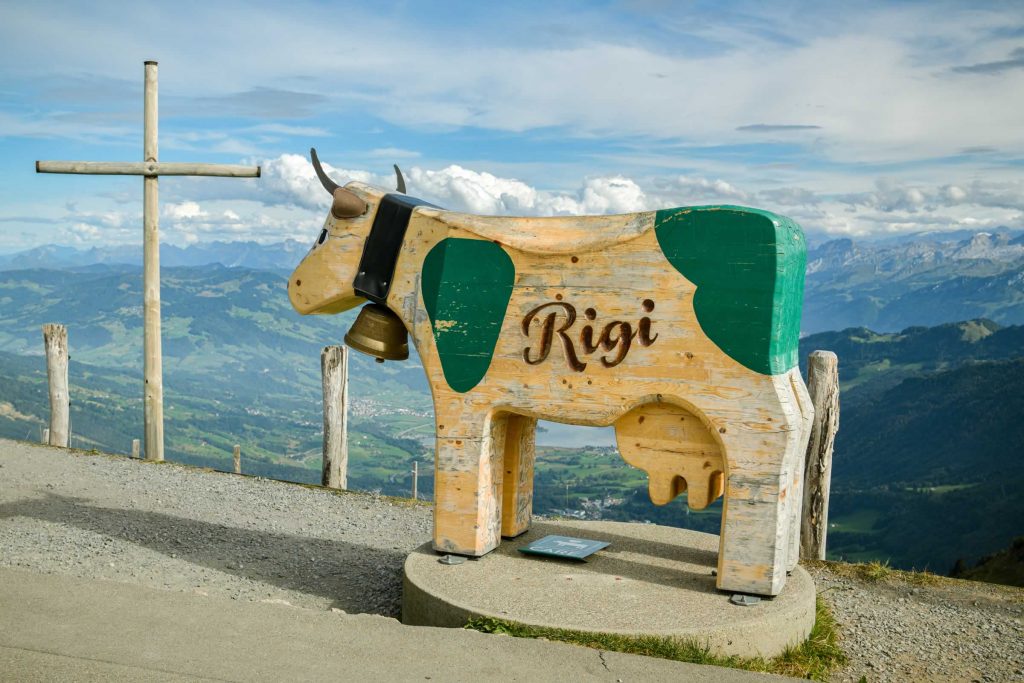 Rigi mountain cow sculpture