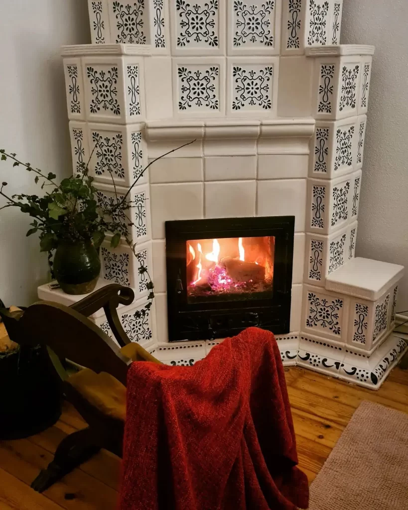 casa ani saxon airbnb transylvania fireplace